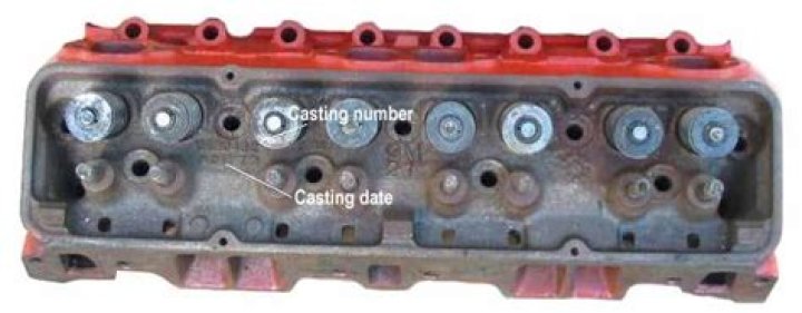 Where are the casting numbers on big block chevy heads